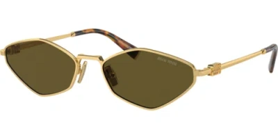 Pre-owned Miu Miu 0mu56zs-565ak09z Irregular Gold In Brown
