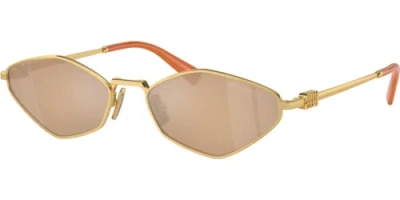 Pre-owned Miu Miu 0mu56zs-565ak40d Irregular Gold In Brown