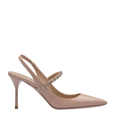 Miu Miu 100mm Crystal-embellished Pumps In Nude | ModeSens