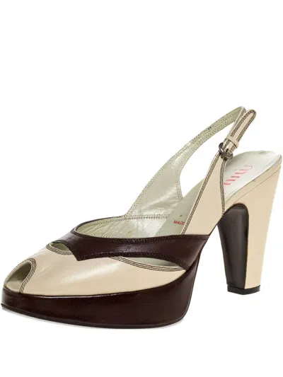Pre-owned Miu Miu 105mm Platform Slingback Sandals