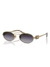 Miu Miu Womens Gold Mu 54zs Oval-frame Metal Sunglasses