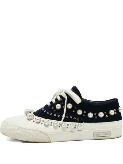 Pre-owned Miu Miu 1134887 Navy Blue