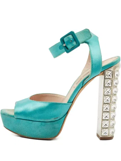 Pre-owned Miu Miu 1158798 Green