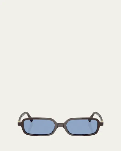 Miu Miu 11zs Rectangular Sunglasses In Blue