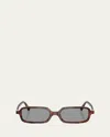 Miu Miu 11zs Rectangular Sunglasses In Grey