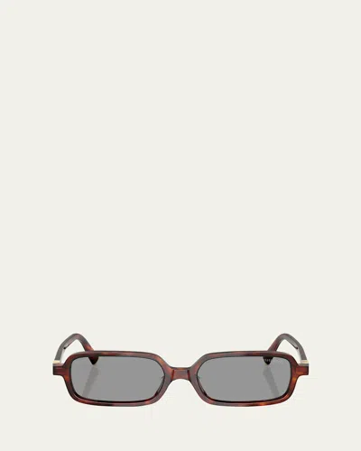 Miu Miu 11zs Rectangular Sunglasses In Grey