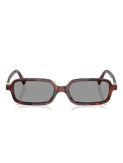 Miu Miu 11zs Sole Rectangle-shape Sunglasses In Brown