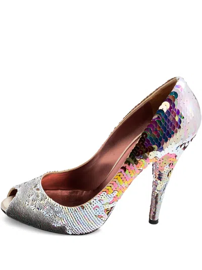 Pre-owned Miu Miu 125mm Sequins Embellished Pumps