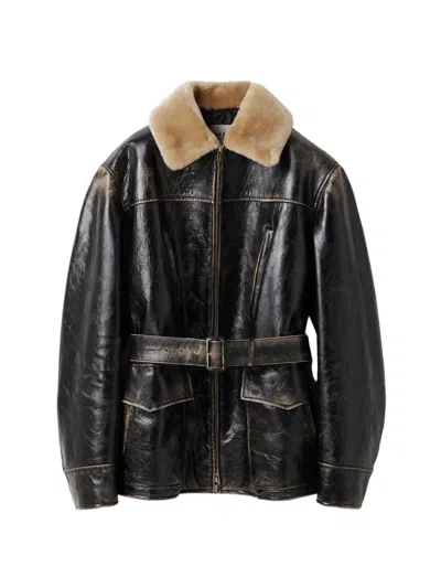 Miu Miu Women's Calf Leather Caban Jacket