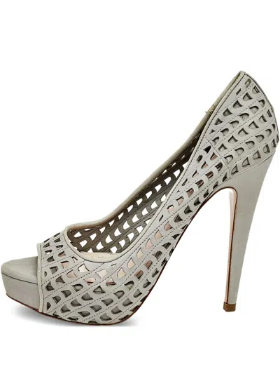 Pre-owned Miu Miu 130mm Laser-cut Peep-toe Pumps