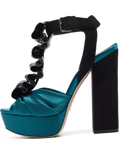 Pre-owned Miu Miu 130mm Ruched Sandals