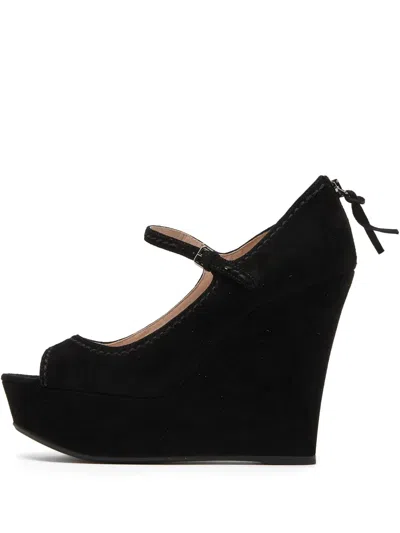 Pre-owned Miu Miu 130mm Suede Wedge Pumps