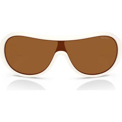Miu Miu 133mm Oversized Irregular Sunglasses In Brown