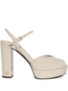 Miu Miu 135mm Platform Peep-toe Sandals In White