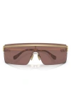 Miu Miu 142mm Rimless Shield Sunglasses In Brown
