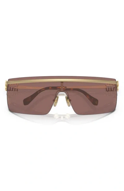 Miu Miu 142mm Rimless Shield Sunglasses In Brown