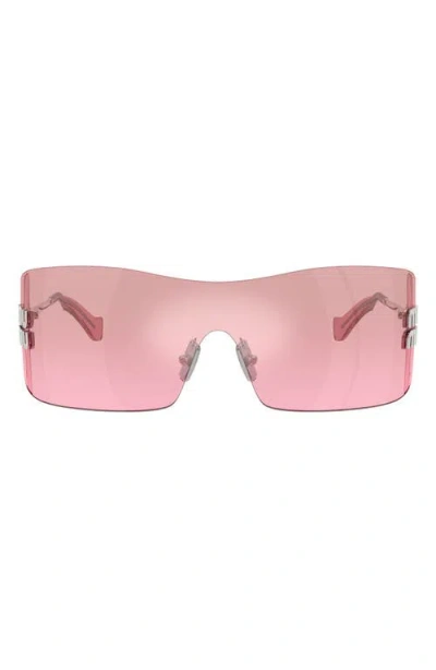 Miu Miu Rimless Sunglasses With Continuous Pink Lens