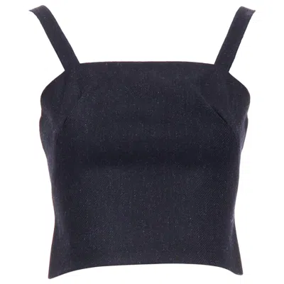 Pre-owned Miu Miu 1998 Vintage Runway Fleece Wool Charcoal Grey Bustier Top It38 Xs In Gray