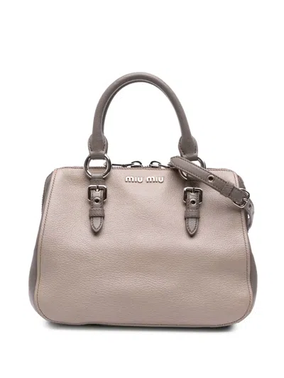 Pre-owned Miu Miu 2000-2010 Leather Satchel In Brown
