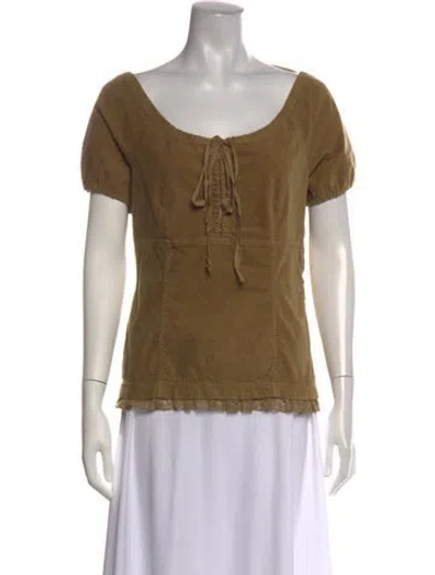 Pre-owned Miu Miu 2000's Corduroy Top In Neutrals