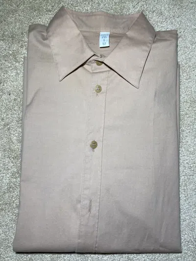 Pre-owned Miu Miu 2000  Brown Tan Button Up Shirt 41 Vintage 90's Prada