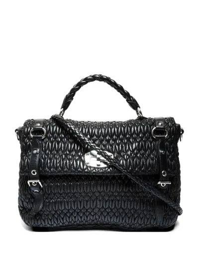 Pre-owned Miu Miu 2000-2010 Matelasse 2way Shoulder Bag In Black