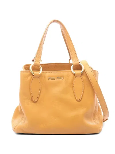 Pre-owned Miu Miu 2000s Caribu Handbag In Yellow