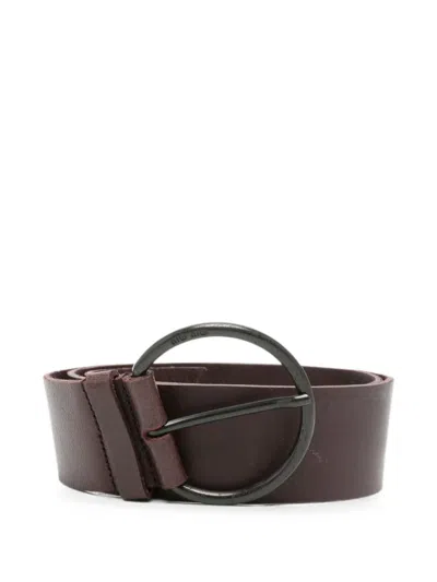 Pre-owned Miu Miu 2000s Circular-buckle Belt In Brown