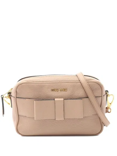 Pre-owned Miu Miu 2000s Madras Shoulder Bag In Pink