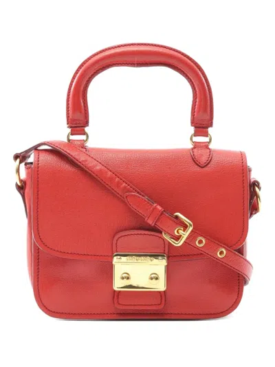Pre-owned Miu Miu 2000s Madras Shoulder Bag In Red
