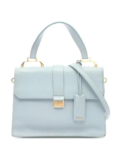 Pre-owned Miu Miu 2000s Madras Tote Bag In Blue