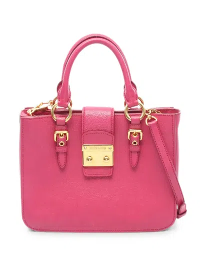 Pre-owned Miu Miu 2000s Madras Tote Bag In Pink