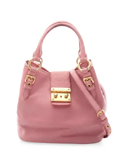 Pre-owned Miu Miu 2000s Madras Tote Bag In Pink