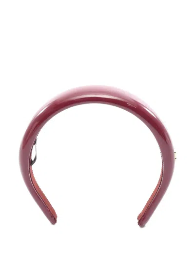 Pre-owned Miu Miu 2000s Patent Leather Headband In Red