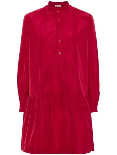 Pre-owned Miu Miu 2000s Satin Dress In Red
