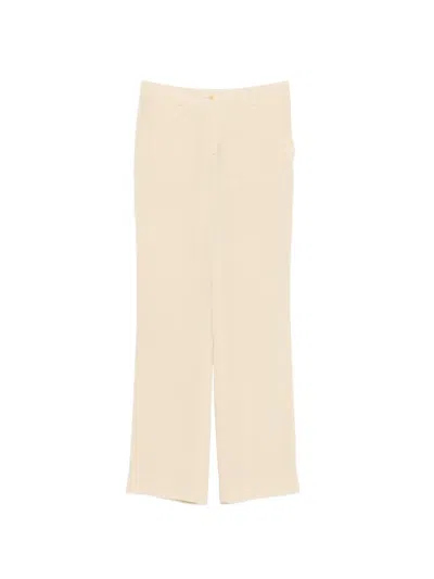Pre-owned Miu Miu 2000s Straight-leg Trousers In 中性色