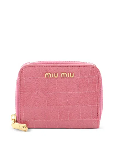Pre-owned Miu Miu 2000s Zip Wallet In Pink