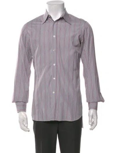 Pre-owned Miu Miu 2007 Striped Dress Shirt In Grey