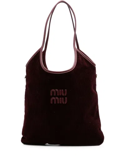 Pre-owned Miu Miu 2010-2024 Corduroy Ivy Tote Bag