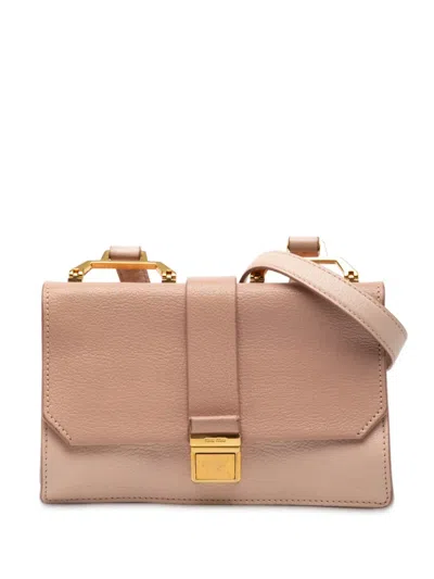 Pre-owned Miu Miu 2010-2025 Bicolor Goatskin Madras Crossbody Bag In Pink