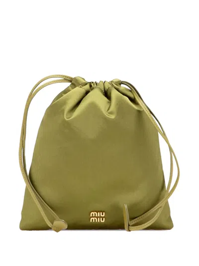 Pre-owned Miu Miu 2010-2025 Satin Duchesse Drawstring Pouch