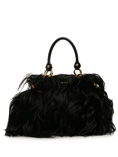Pre-owned Miu Miu 2010 Fur Handbag In Black