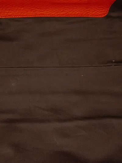 Pre-owned Miu Miu 2010 Goatskin Madras Leather Shoulder Bag In Orange