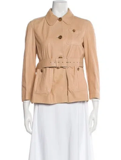 Pre-owned Miu Miu 2010 Lambskin Utility Jacket In Neutral