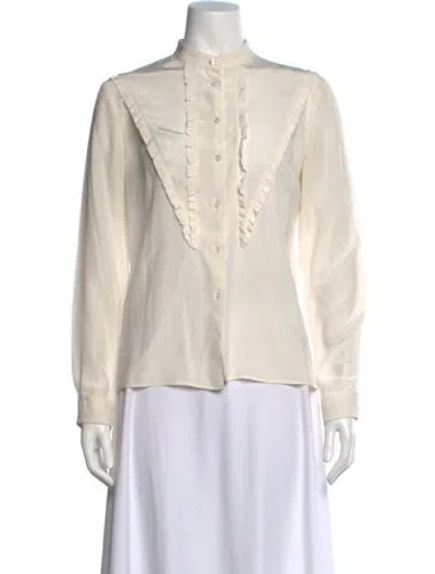 Pre-owned Miu Miu 2010's Long Sleeve Blouse In Neutral