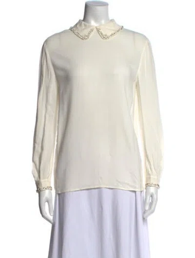 Pre-owned Miu Miu 2010's Long Sleeve Blouse In Neutrals