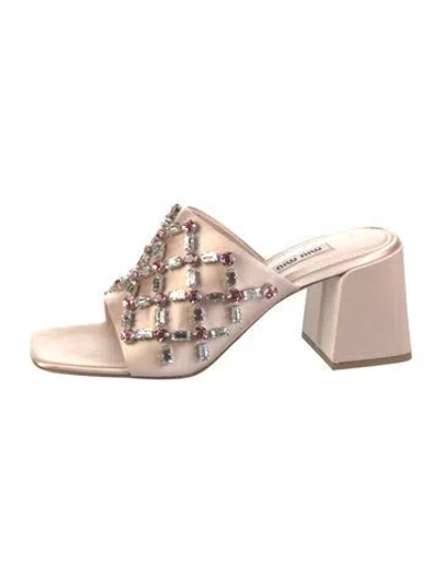 Pre-owned Miu Miu 2010's Satin Slides In Pink
