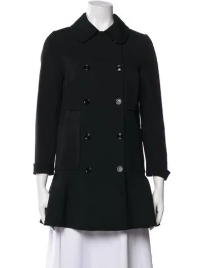 Pre-owned Miu Miu 2010 Virgin Wool Peacoat In Black