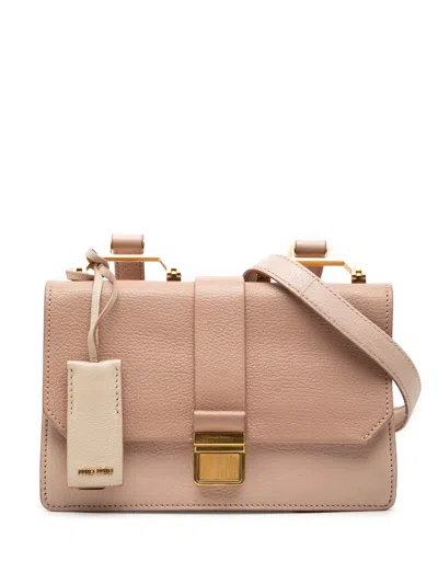 Pre-owned Miu Miu 2010-2026 Bicolor Goatskin Madras Crossbody Bag In Brown