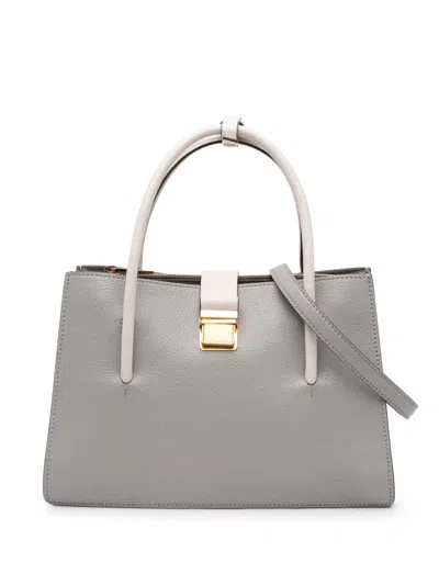 Pre-owned Miu Miu 2010-2026 Bicolor Madras Goatskin Satchel In Gray